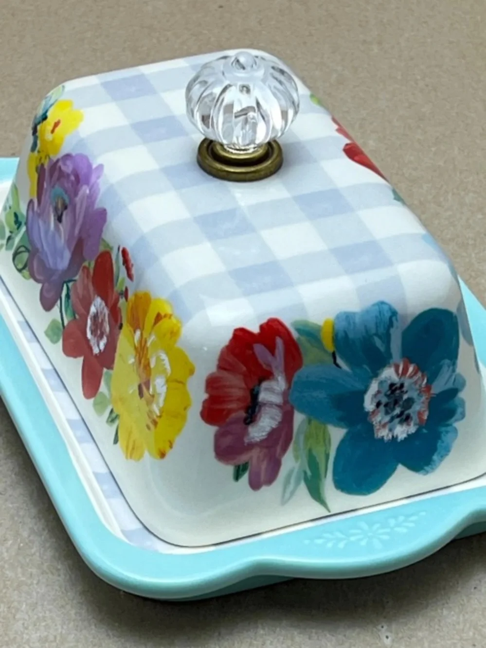 The Pioneer Women Sweet Romance Double Butter Dish Ceramic.
